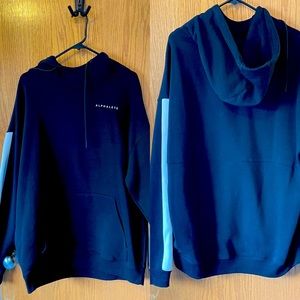 Casual fit hoodie. Black with white stripe Alphalete XXL